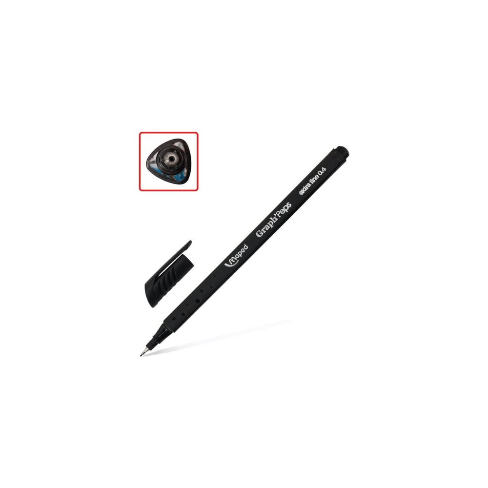 Трехгранная капиллярная ручка Maped ручка капиллярная 1 2 мм centropen handwriter 4651 линия 0 5 мм чёрный трехгранная