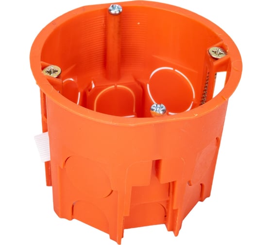 Изображение товара Монтажная коробка Bylectrica при скрытой разводке евростандарт с винтами для гипсокартона, диаметр КЕ-511 исп.1