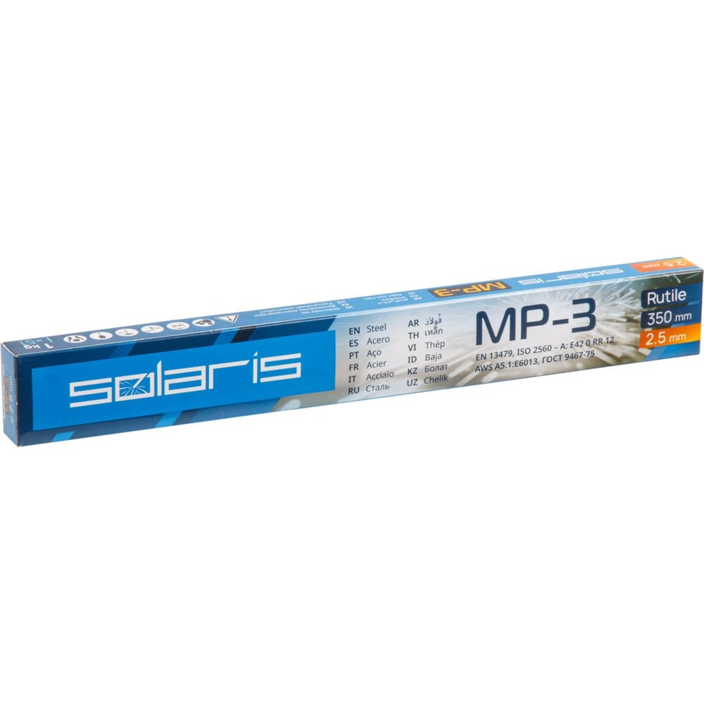 Изображение товара Электроды SOLARIS МР-3 диаметр 2.5 мм, 1 кг WM-1101
