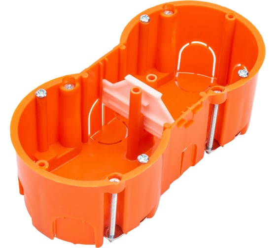 Изображение товара Монтажная коробка Bylectrica при скрытой разводке евростандарт с винтами для гипсокартона, 136x66x47,4 КЕ-504 исп.1