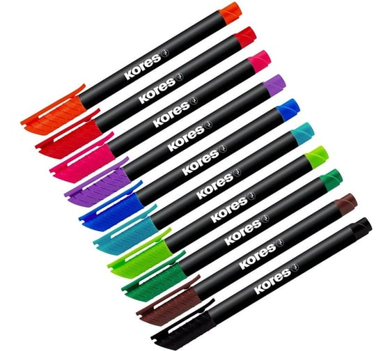 Изображение товара Набор перманентных маркеров Kores 10 цветов, 1-3 мм 1336210