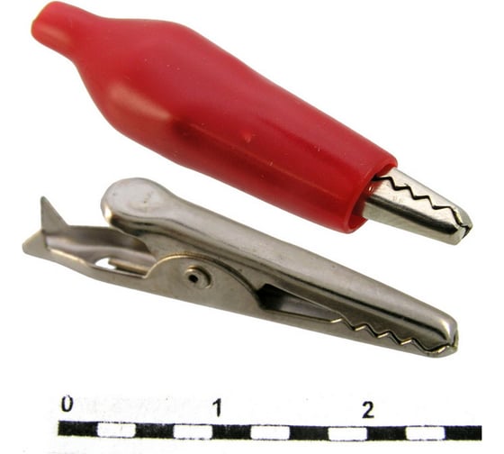 Изображение товара Зажим-крокодил Pro Legend под пайку/обжим, 8 мм, 5 А, красный PL2834