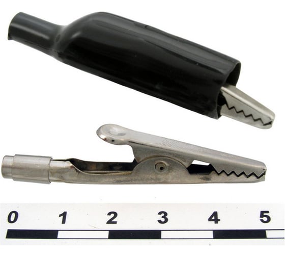 Изображение товара Зажим-крокодил Pro Legend с резьбовым гнездом 8-12 UNC, 10 мм, 5 А, черный PL2844