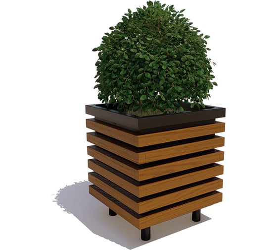 Изображение товара Вазон 7 скамеек Аллея, артикул 11708, сосна, цвет тик 11708/ВАЗОН_АЛЛЕЯ/9005/С_ТИК