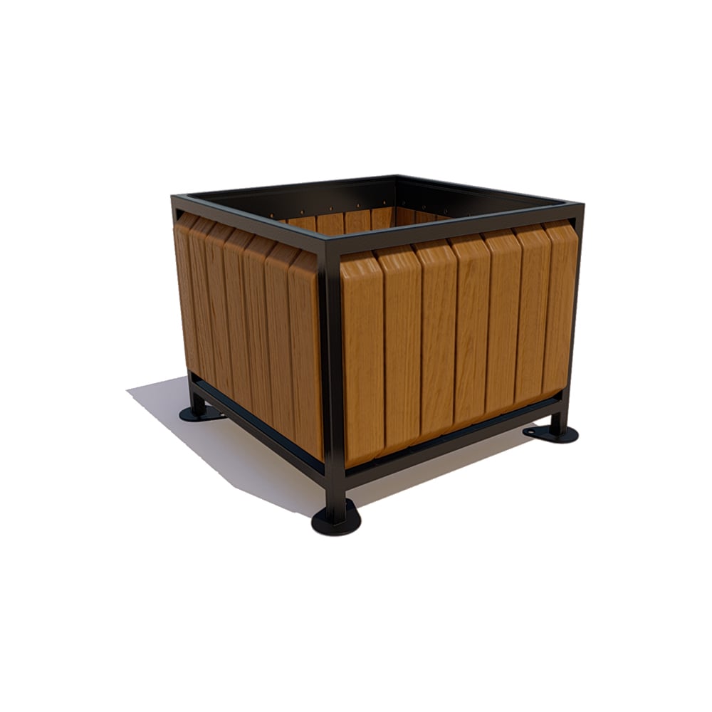 Изображение товара Вазон 7 скамеек Элегант, артикул 11721, сосна, цвет тик 11721/ВЗН_ЭЛГ/9005/С_ТИК