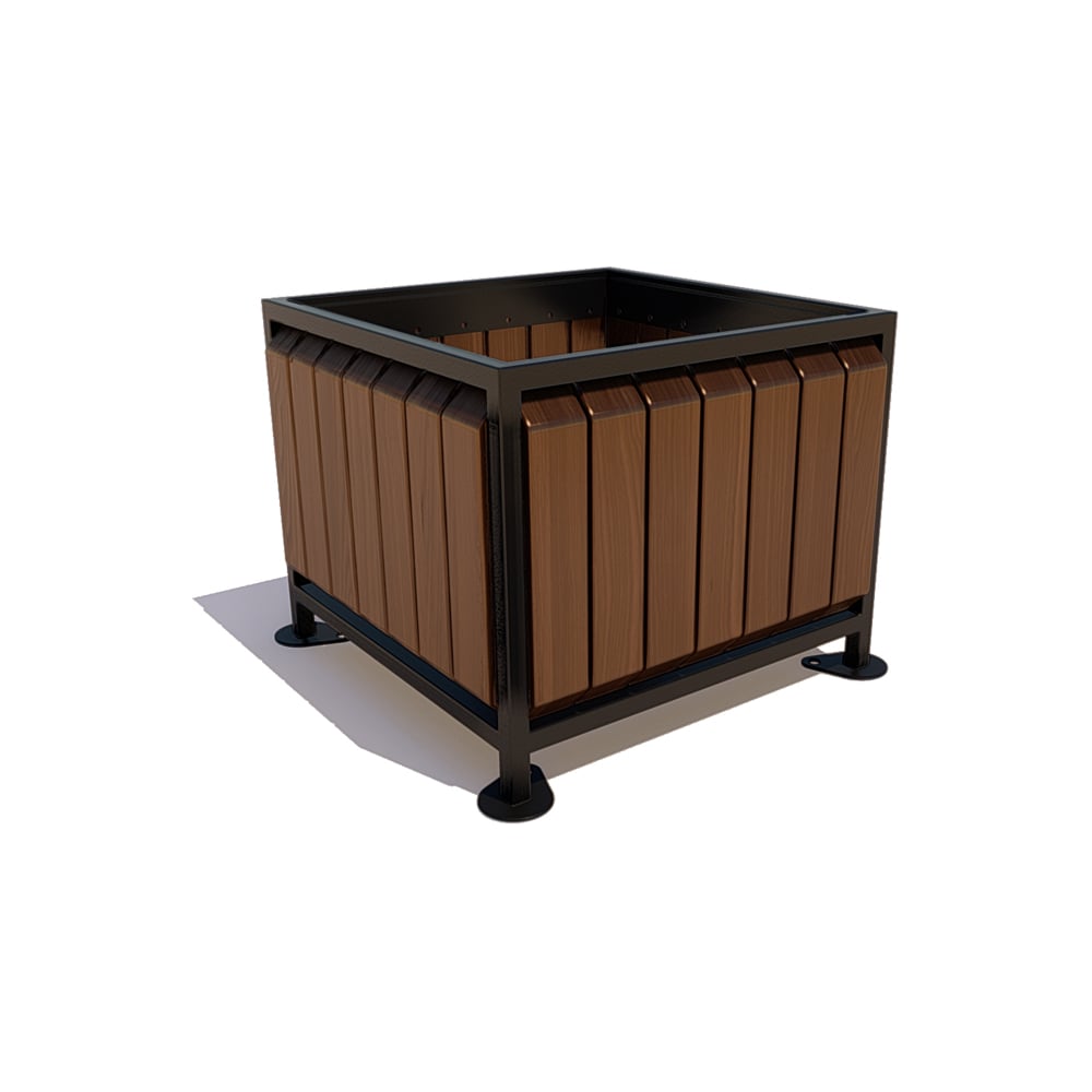 Изображение товара Вазон 7 скамеек Элегант из сосны, палисандр, 400 мм