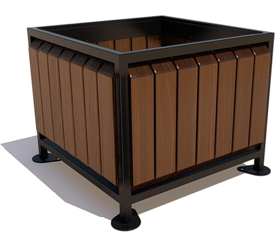 Изображение товара Вазон 7 скамеек Элегант, артикул 11721, сосна, цвет палисандр 11721/ВЗН_ЭЛГ/9005/С_ПАЛ