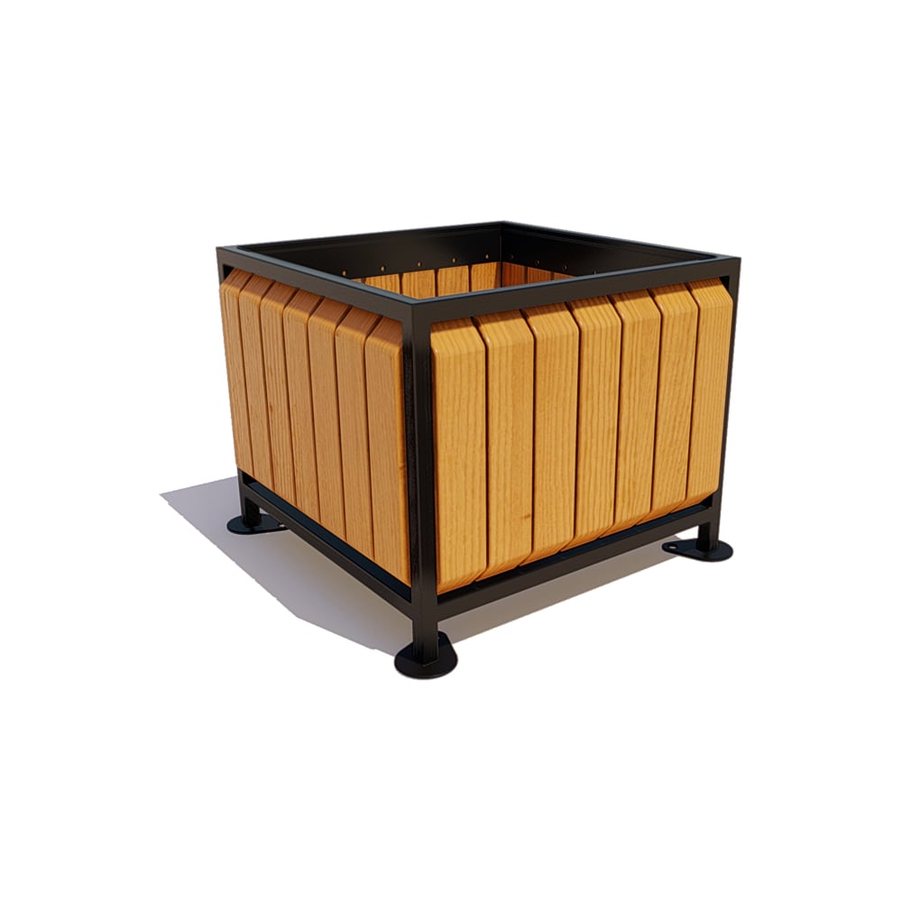 Изображение товара Вазон 7 скамеек Элегант металлопереработка дерево квадратный дуб