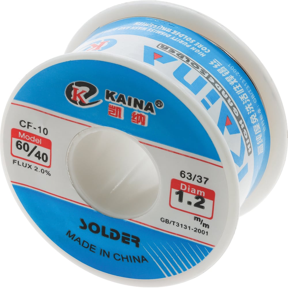 Изображение товара Припой оловянно-свинцовый 60/40 1.2 мм 100 г KAINA PKAI12MM