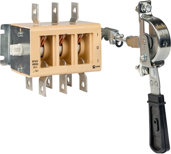 Изображение товара Выключатель-разъединитель 32У-35A71240-R EKF 250А, 2 направления с д/г камерами, с передней смещённой рукояткой MAXima uvr32-35a71240-r