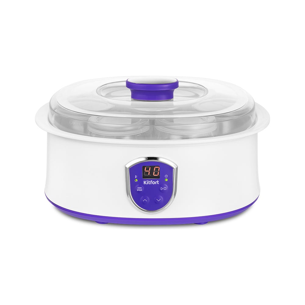 Изображение товара Йогуртница KITFORT КТ-2088-1 бело-фиолетовая для домашнего йогурта