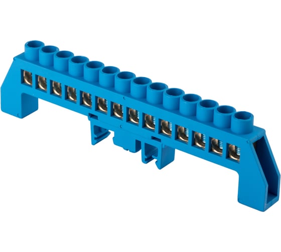 Изображение товара Шина EKF "0" N, 14 отверстий, латунь, синий, нейлоновый корпус, комбинированный 20 шт sn0-125-14-dn-r