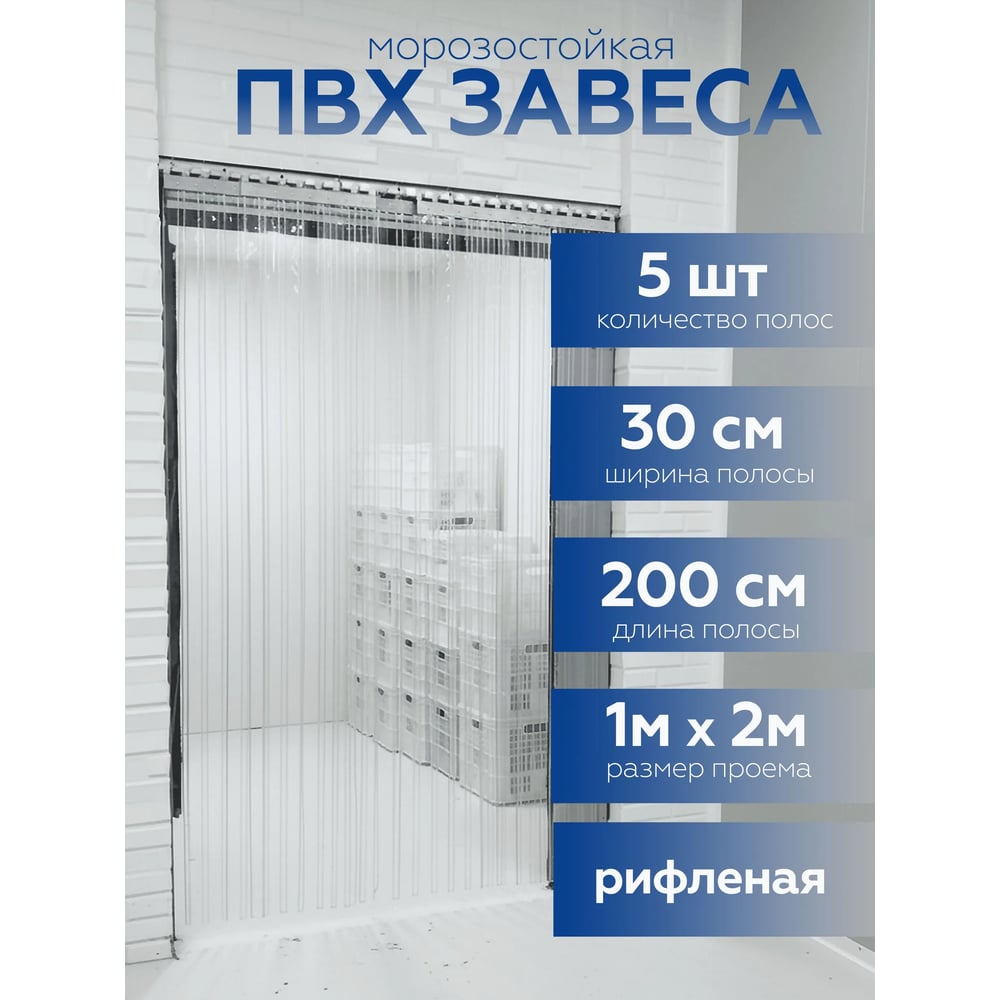 Изображение товара Завеса Домовой Прошка ПВХ рифленая 2x1 м прозрачная морозоустойчивая