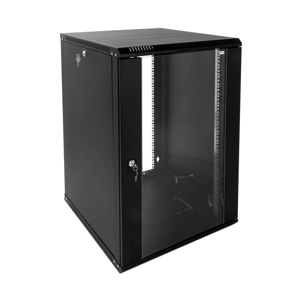 Изображение товара Шкаф настенный ЦМО 19", 18U ШРН-Э-18.350-9005 (600 × 350) дверь стекло, черный, 00-00709419 Изображение товара Шкаф настенный ЦМО 19", 18U ШРН-Э-18.350-9005 (600 × 350) дверь стекло, черный, 00-00709419