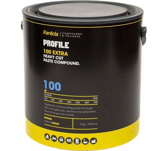 Изображение товара Высокоабразивная полировальная паста Farecla Profile 100 Extra Pro 3 кг PRE306