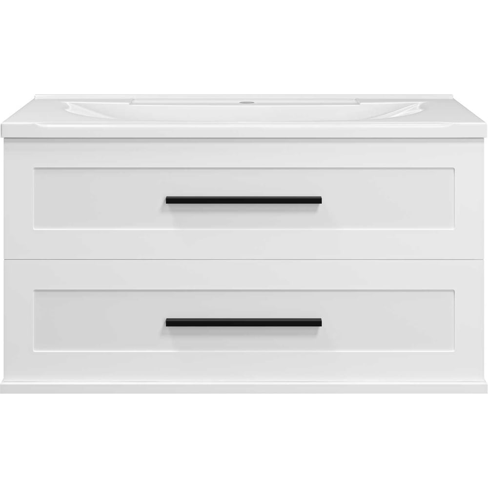 Изображение товара Тумба подвесная Misty Модерн -100 2 ящика, белая мат.эмаль П-Мод09100-011Пр