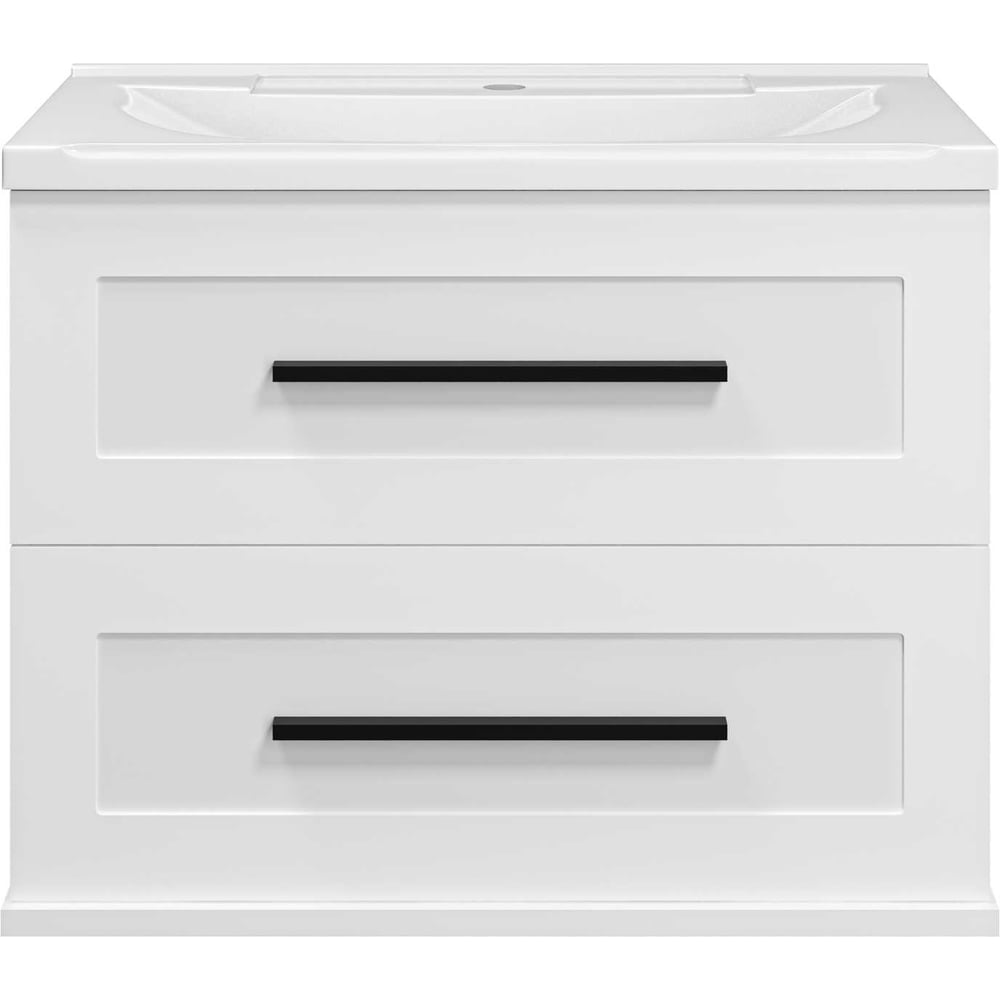 Изображение товара Модульная подвесная тумба Misty Модерн 80 с двумя ящиками белая матовая эмаль