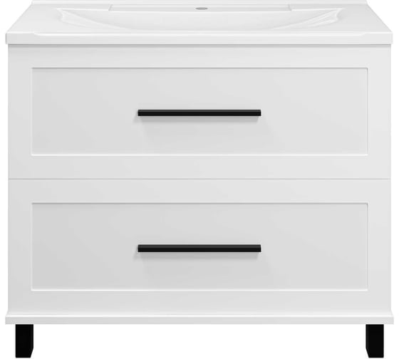 Изображение товара Тумба напольная Misty Модерн -100 2 ящика, белая мат.эмаль П-Мод07100-011Пр