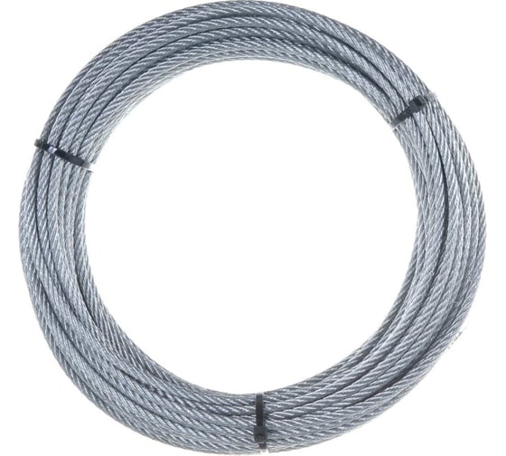 Изображение товара Трос стальной Стройметиз 6 мм, DIN 3055, цинк, 5 м, подвес УТОРМ968871