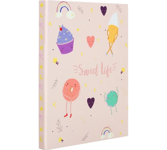 Изображение товара Папка с зажимом Attache Selection Sweet life A4 0.55 мм., голубая с рисунком, до 150 л 1251152