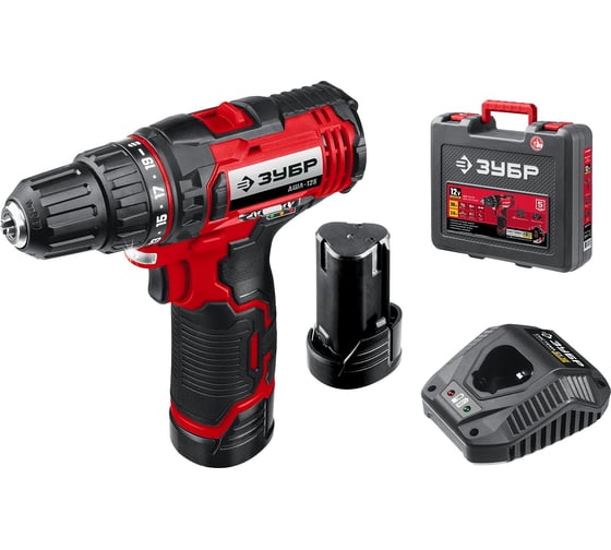 Изображение товара Дрель-шуруповерт ЗУБР 12В, 2 АКБ 2Ач, в кейсе ДШЛ-125-22