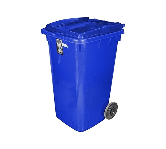 Изображение товара Прямоугольный мусорный бак BORA 240 л на колесах пластик синий 1/3 ПЛ-BO994s