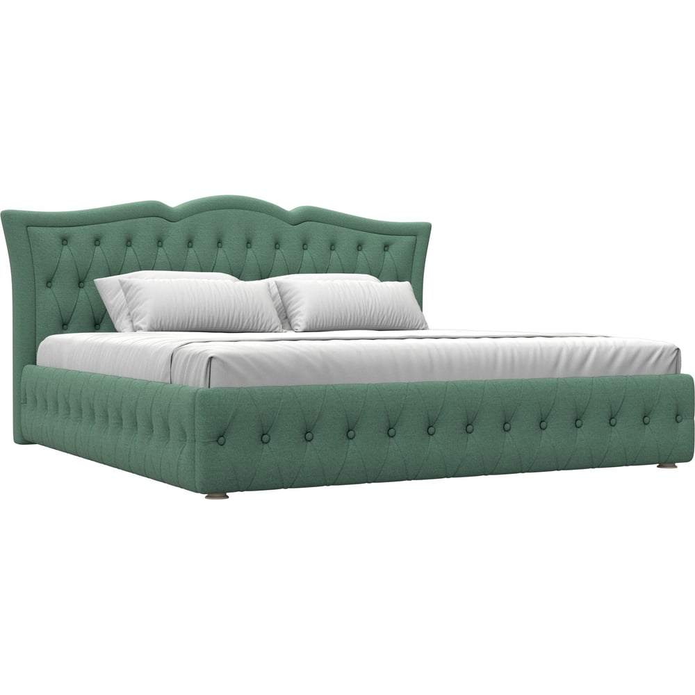 Изображение товара Интерьерная кровать Лига диванов Герда 200 зеленая современная с ящиком и подъемным механизмом