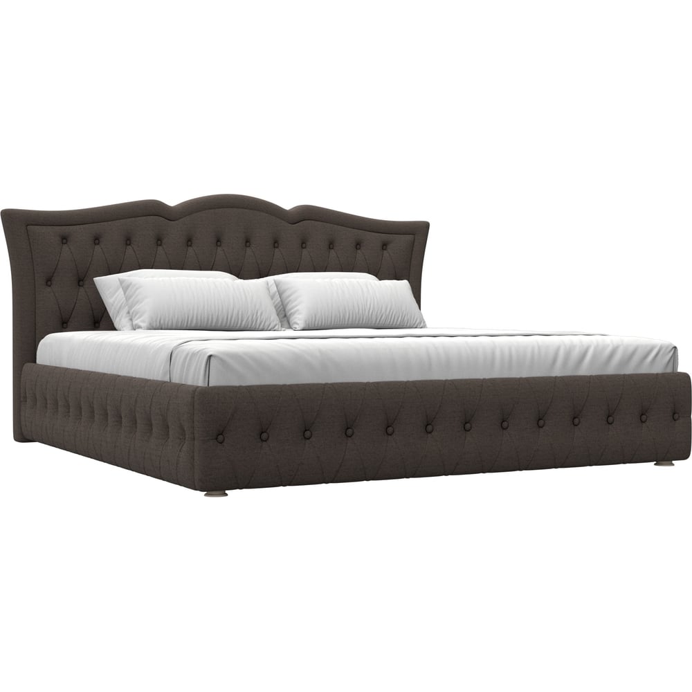 Изображение товара Интерьерная кровать Лига диванов Герда 200 рогожка Амур коричневый 200x200