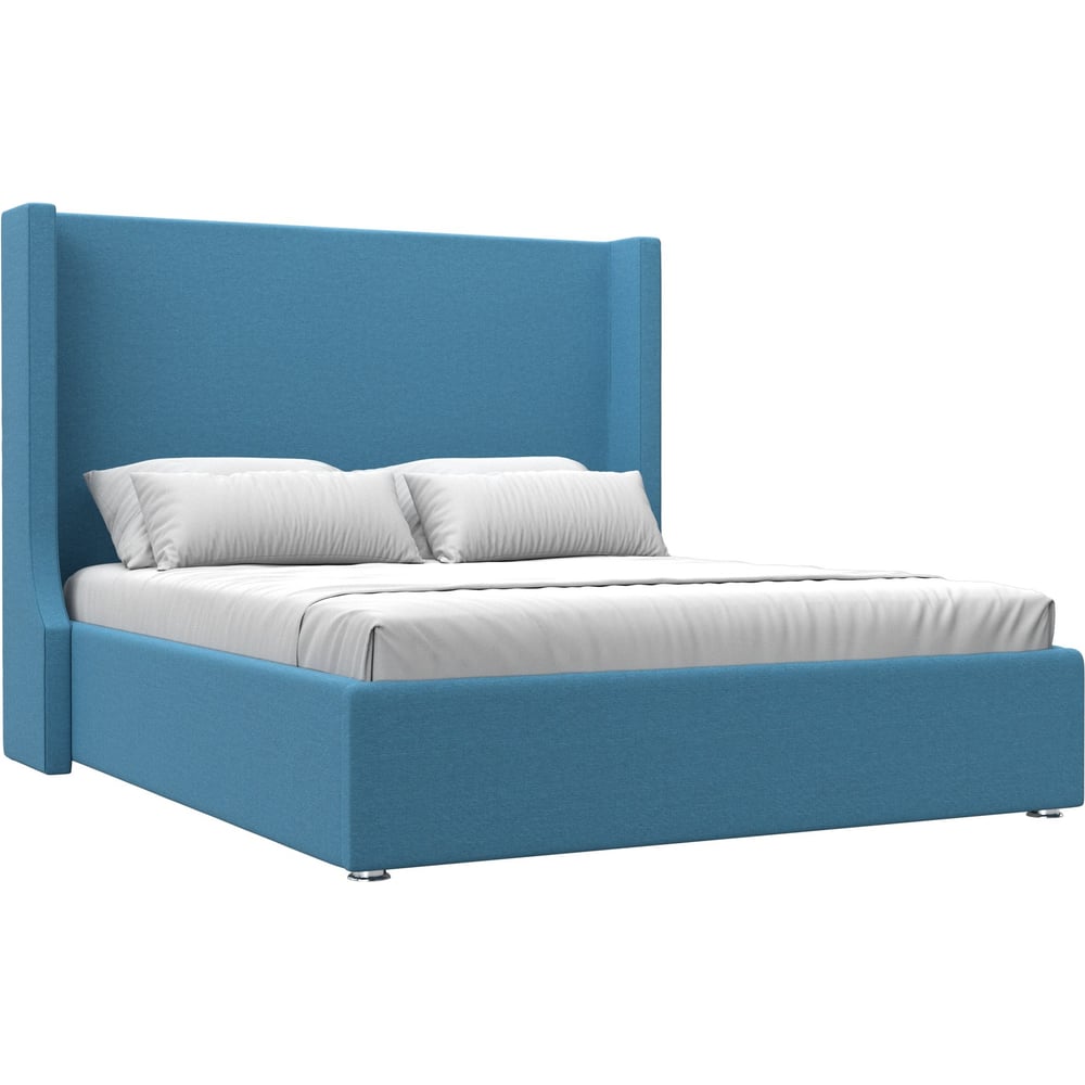 Изображение товара Кровать Лига диванов Ларго 160x200 голубая с ящиками, современный дизайн