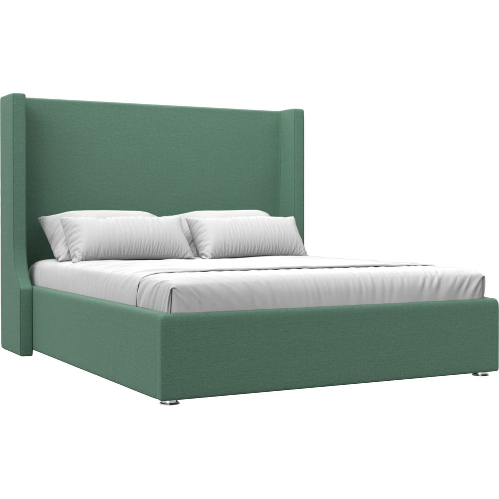 Изображение товара Интерьерная кровать Лига диванов Ларго 160 рогожка Амур зеленый, современный дизайн