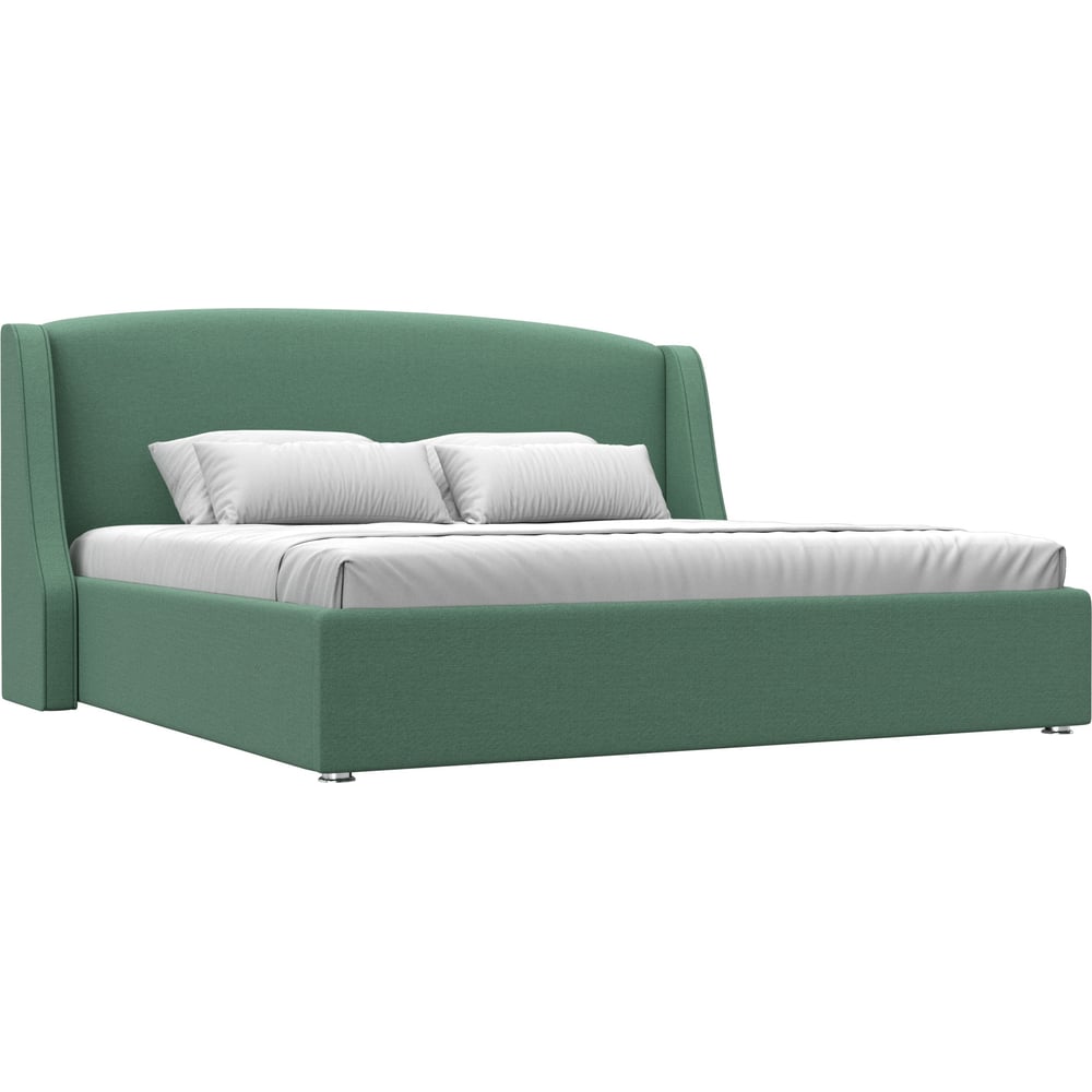 Изображение товара Интерьерная кровать Лига диванов Лотос 200 рогожка Амур зеленый