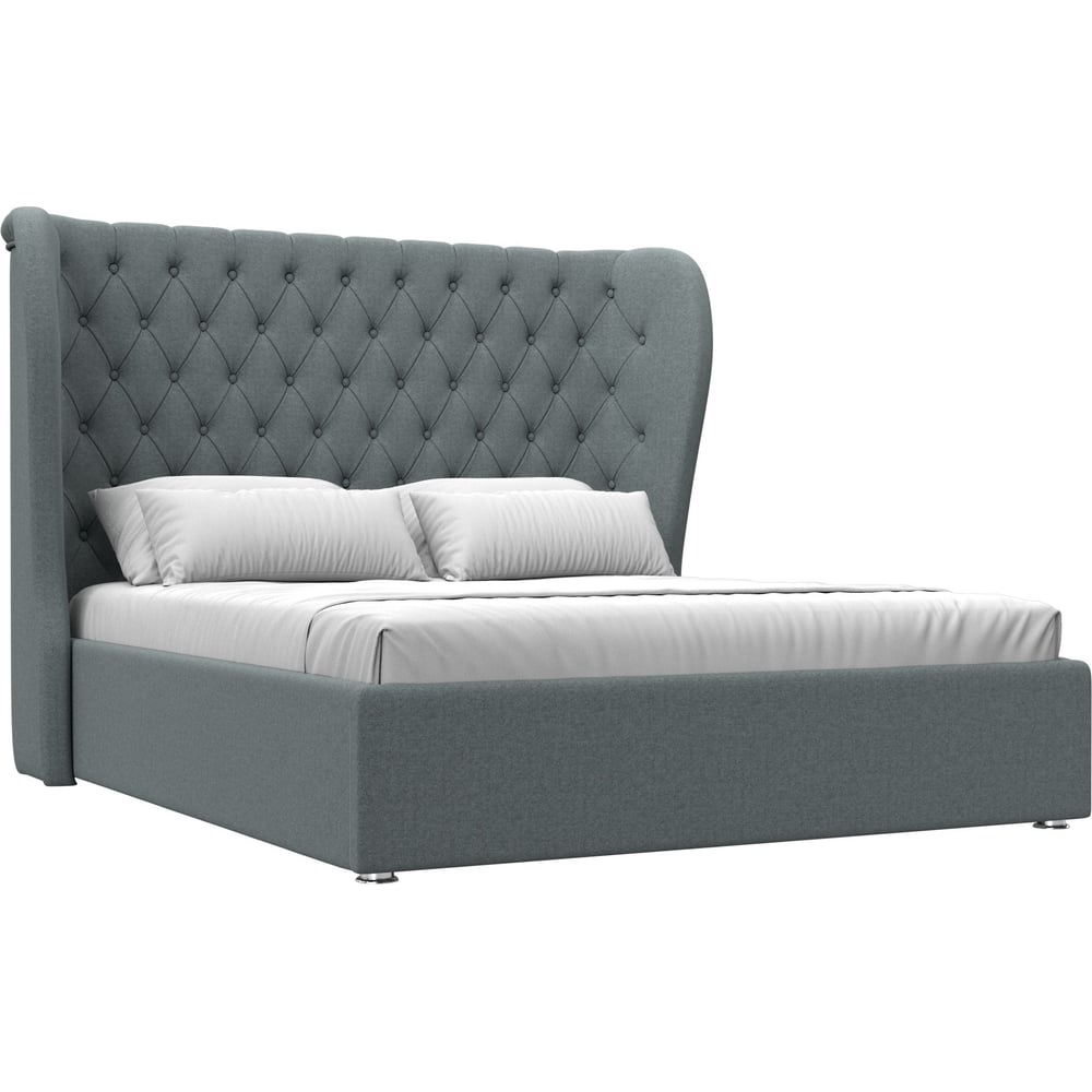 Изображение товара Интерьерная кровать Лига диванов Далия 160 рогожка Амур серый современная мебель