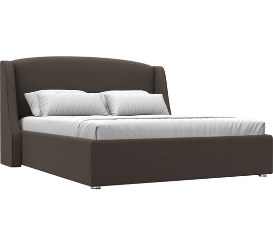 Изображение товара Интерьерная кровать Лига диванов Лотос 160 рогожка Амур коричневый 123110