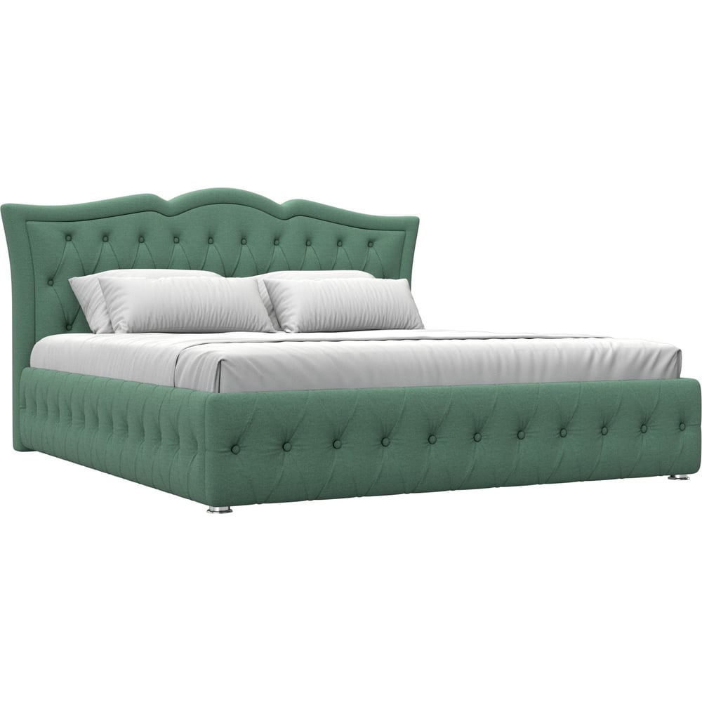 Изображение товара Интерьерная кровать Лига диванов Герда 180 см зеленая рогожка