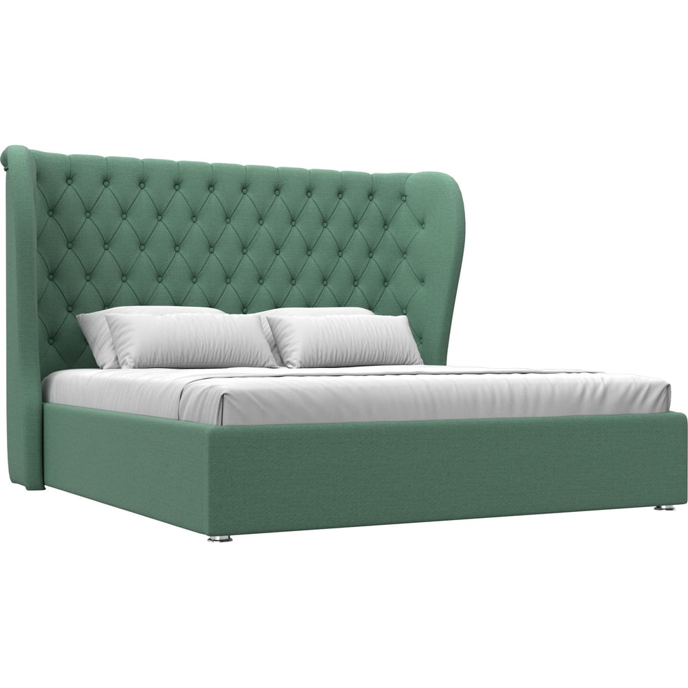 Изображение товара Интерьерная кровать Лига диванов Далия 180 см рогожка Амур зеленый