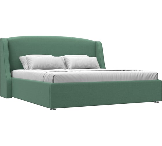 Изображение товара Интерьерная кровать Лига диванов Лотос 180 рогожка Амур зеленый 123624