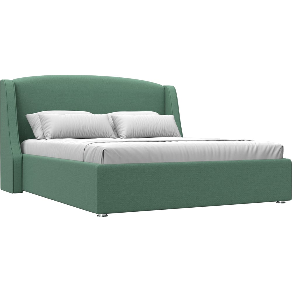 Изображение товара Интерьерная кровать Лига диванов Лотос 160 зеленая рогожка