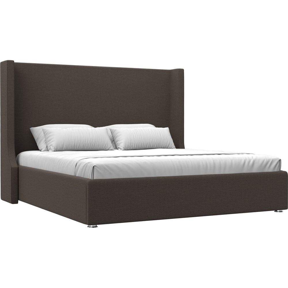 Изображение товара Интерьерная кровать Лига диванов Ларго 180 рогожка Амур коричневый современная с подъемным механизм