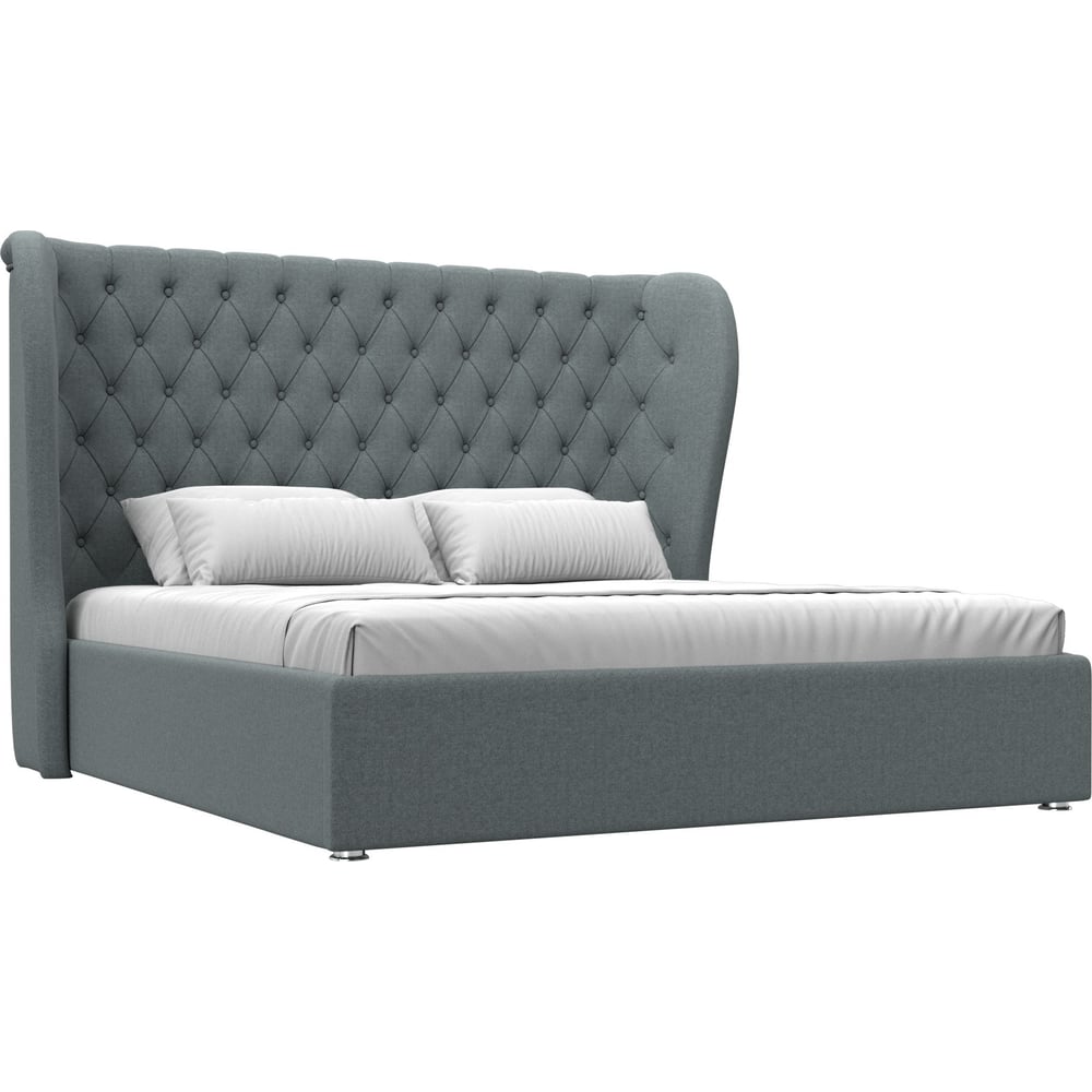 Изображение товара Интерьерная кровать Лига диванов Далия 180 рогожка Амур серый 210х210 см