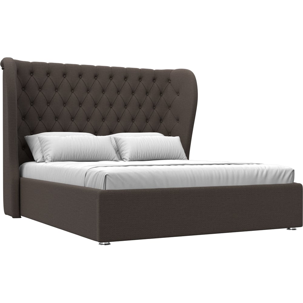 Изображение товара Интерьерная кровать Лига диванов Далия 160 коричневая рогожка