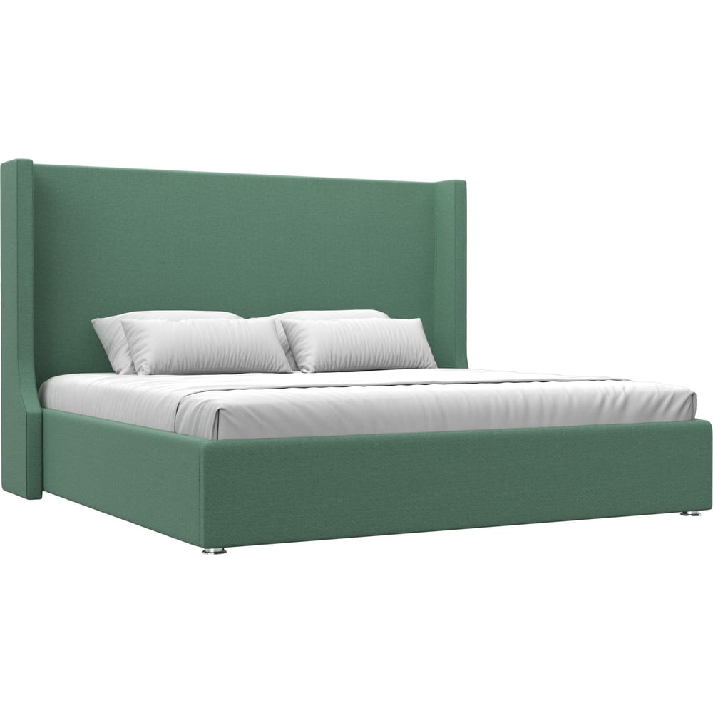 Изображение товара Интерьерная кровать Лига диванов Ларго 200 рогожка Амур зеленый 200x200 см