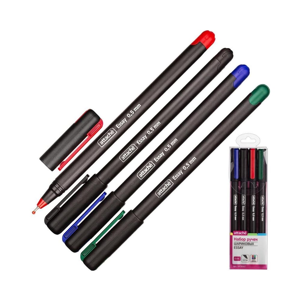 Набор шариковых ручек Attache сменный стержень для 4х цветных шариковых ручек tombow reporter 4 0 7 мм красный