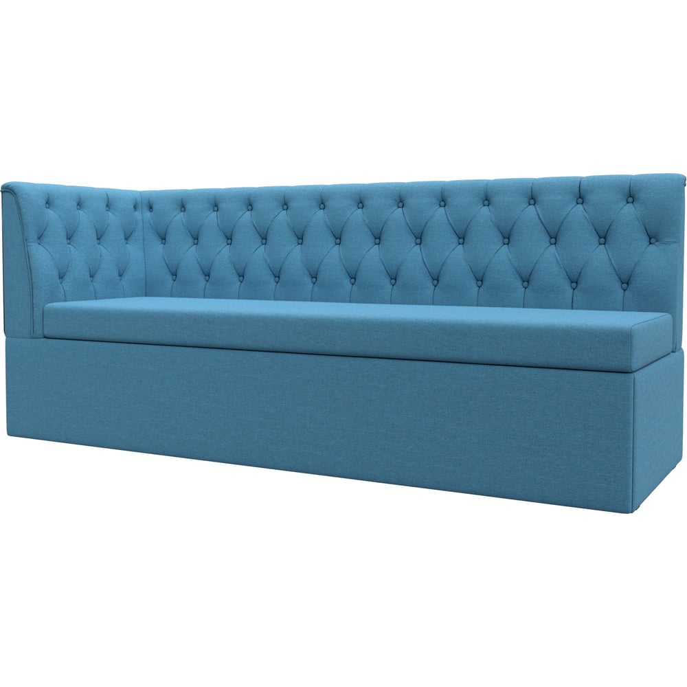 Изображение товара Кухонный диван Лига диванов Маркиз с углом слева 123180L голубой мягкий современный