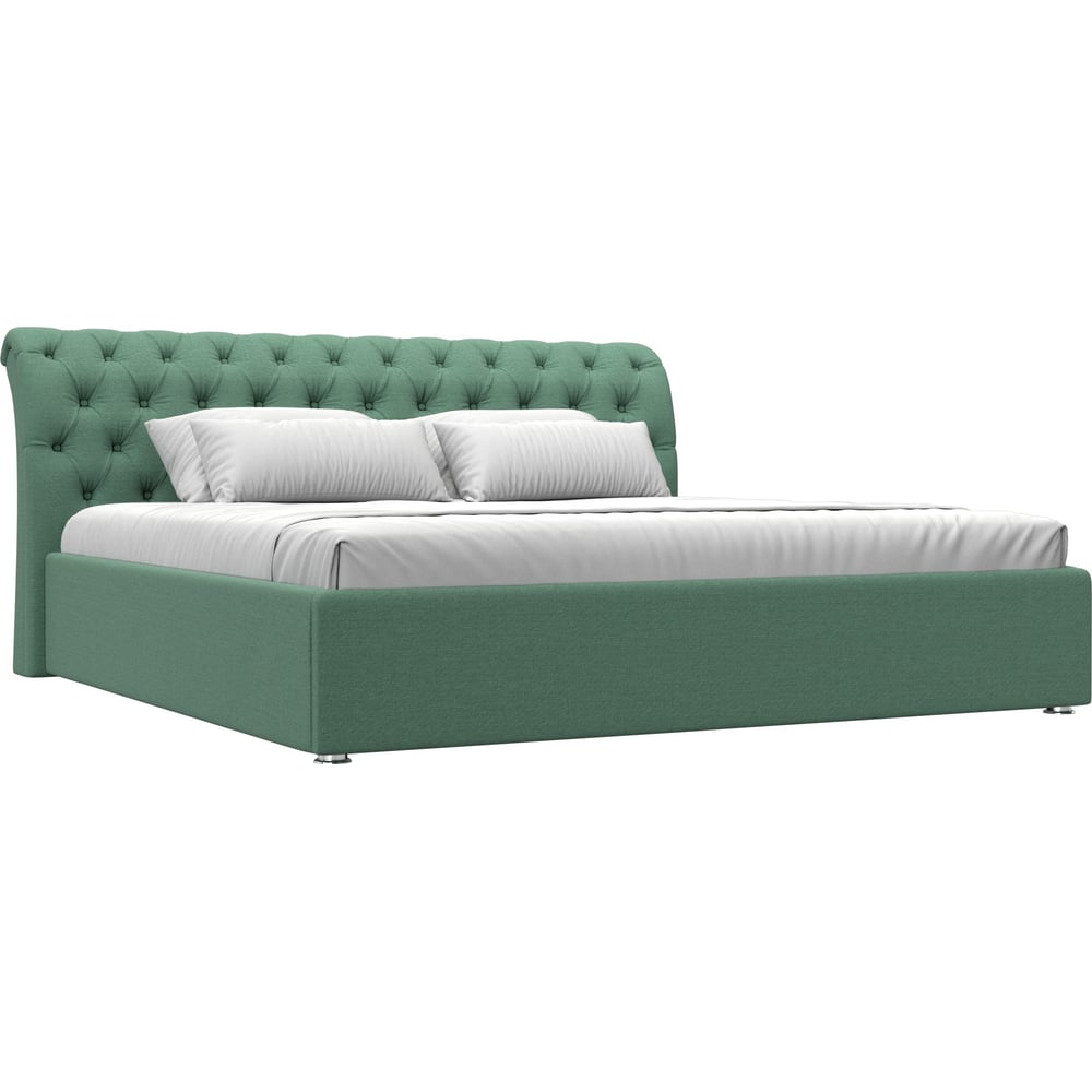 Изображение товара Интерьерная кровать Сицилия 200 с рогожкой зеленый, Лига диванов, стиль Современный