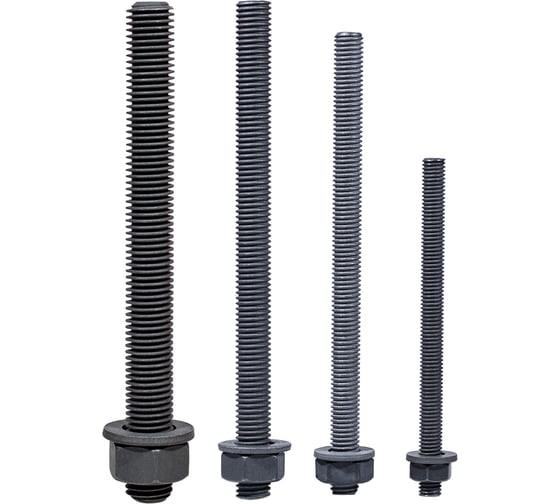 Изображение товара Шпилька для хим. анкеров SORMAT М16х190 (гайка М16+шайба Ф16) 1 шт. 9630161619