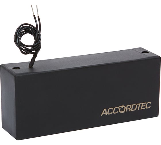 Изображение товара Электромагнитный замок ACCORDTEC ML-300П с планкой, цвет черный, усилие удержания 300 кг AT-16092