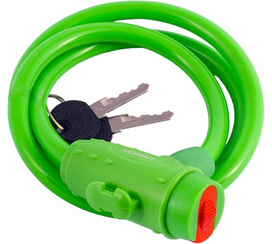 Изображение товара Велосипедный замок НОРА-М №33 размер - ф 10 х 1000 мм, зеленый 18302