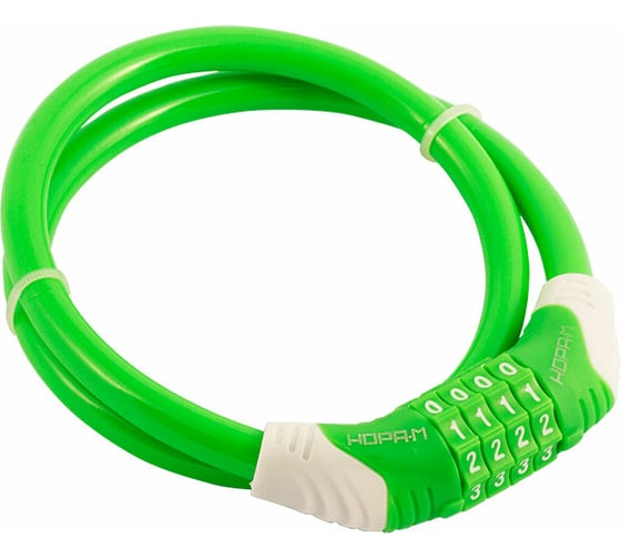 Изображение товара Велосипедный замок НОРА-М №31 размер - ф 10 х 650 мм, зеленый 18305