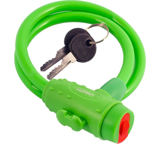 Изображение товара Велосипедный замок НОРА-М №33 размер - ф 10 х 650 мм, зеленый 18299