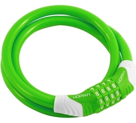 Изображение товара Велосипедный замок НОРА-М №31 размер - ф 10 х 1000 мм, зеленый 18308